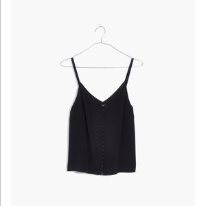 Madewell black silk button down cami. Size 6.